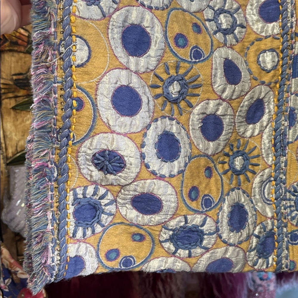 Colorful Patterned Open Front Jacket - image 4